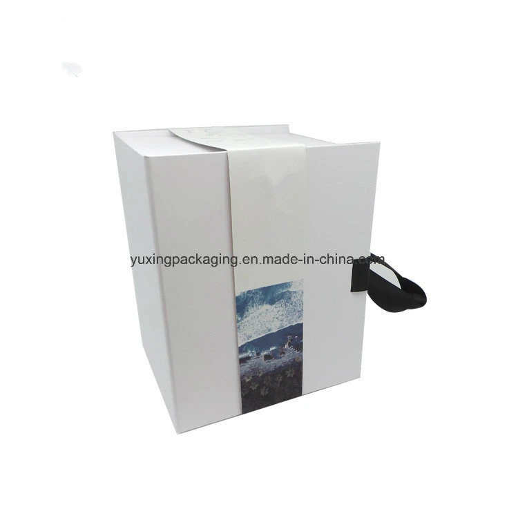 Customized Folding Packaging Handmade Paper Box with Ribbon