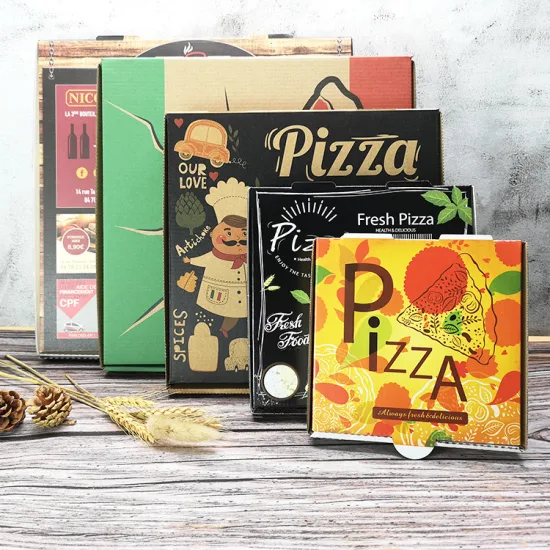 사용자 정의 로고, 저렴한 골판지 크레이프 피자 식품 포장 상자